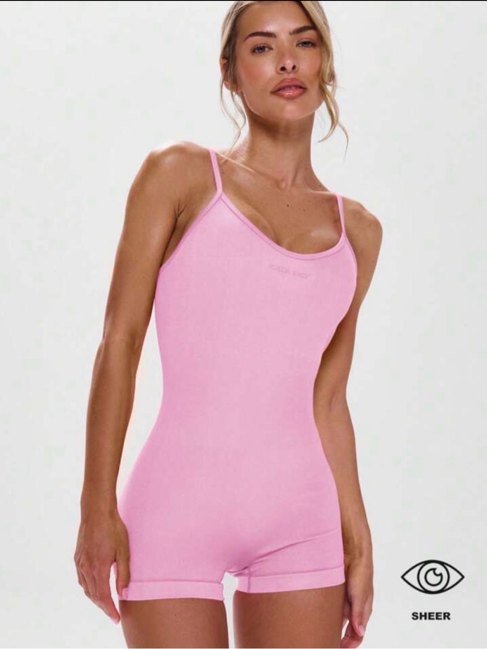 Women’s Pink Stretch Bodysuit Romper